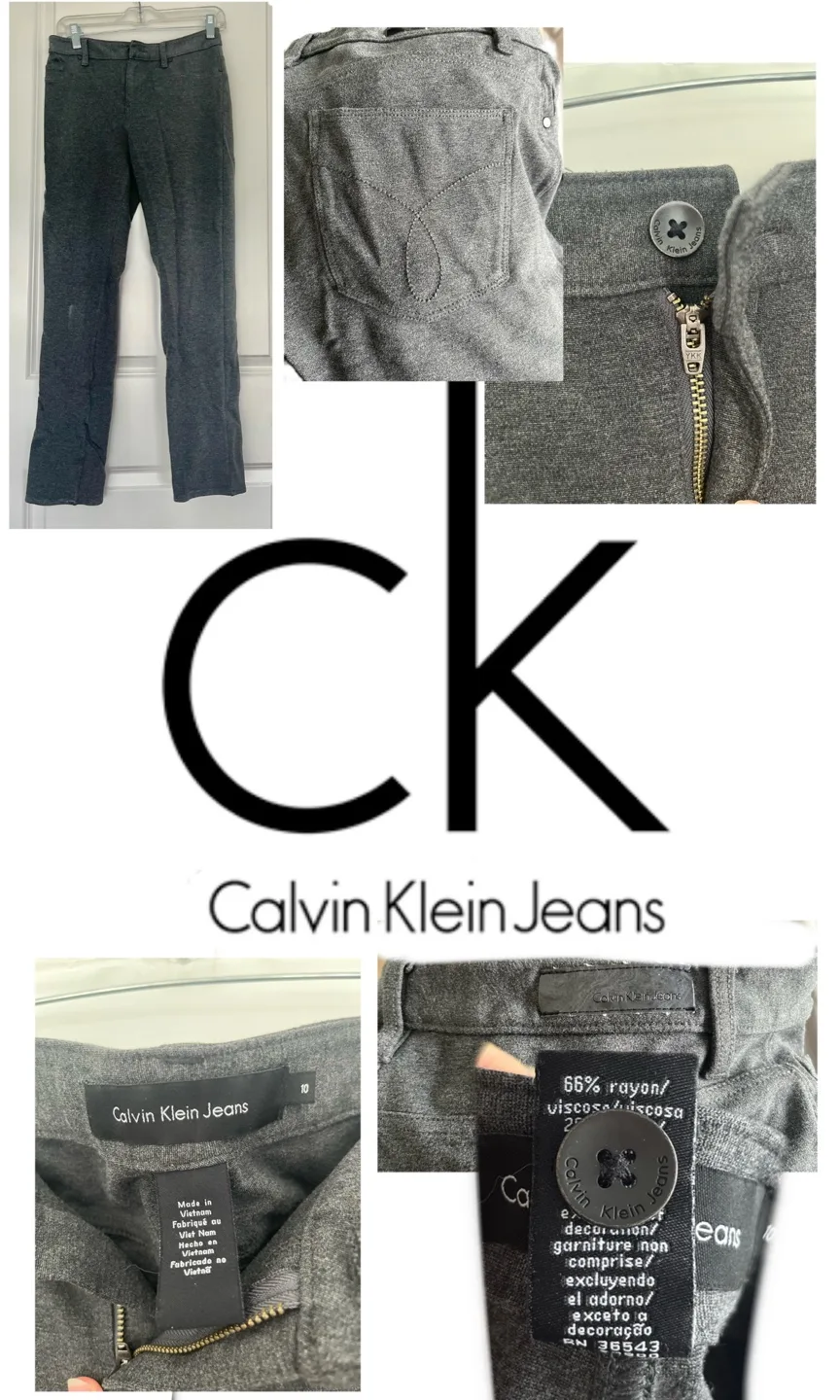 🧳LIKE NEW Calvin Klein Jeans Grey Pants🧳➕FREEBIES thumbnail