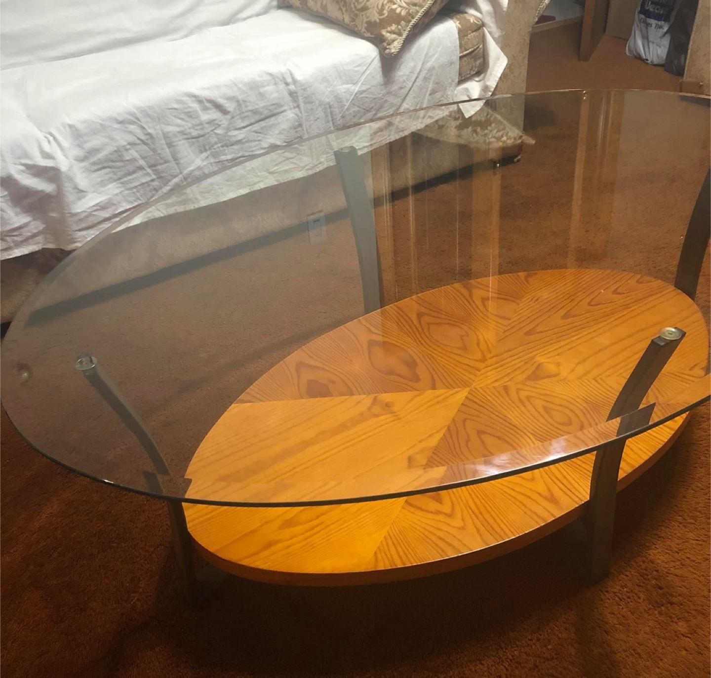 Oval Glass Coffee Table