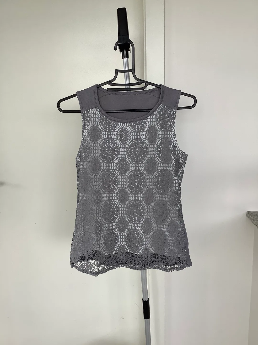 Grey Crochet Tank Top thumbnail