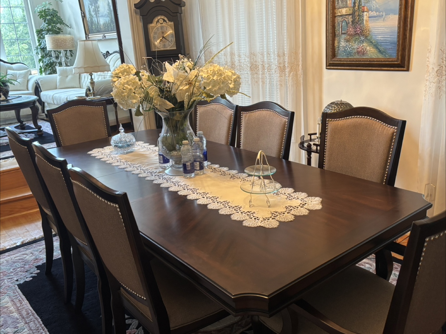 Wooden Dining Table with Chairs