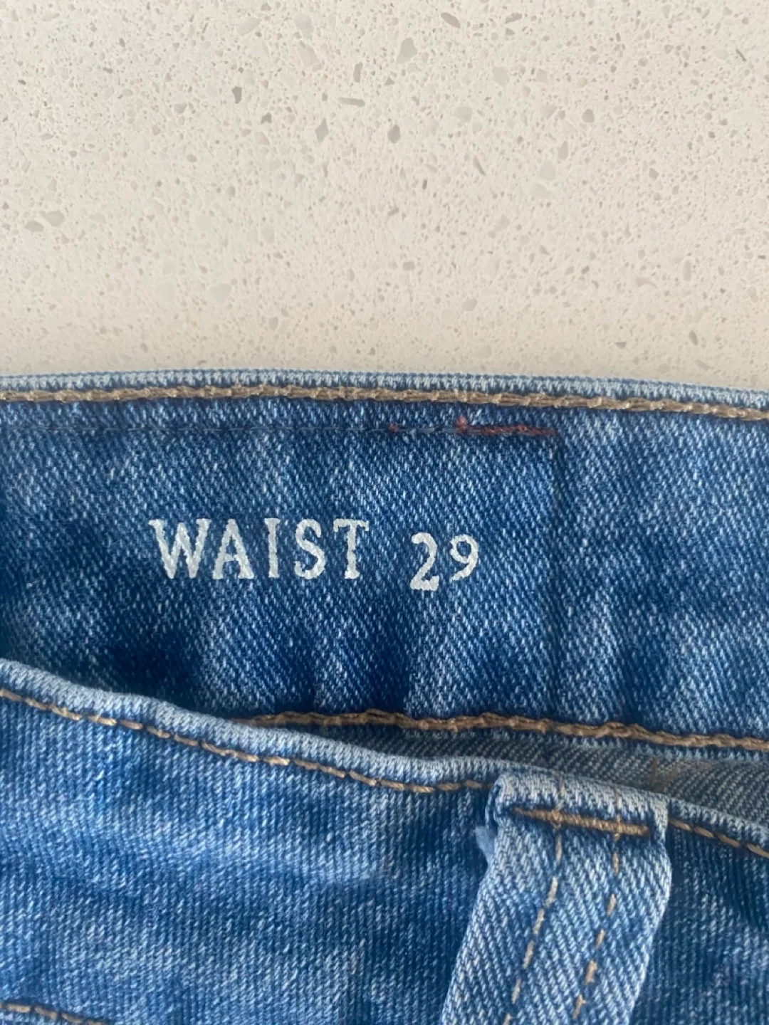 Men's Beige and Blue Denim Shorts image indicator(10)