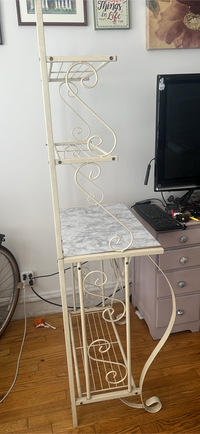 Cream Colored Metal Shelf