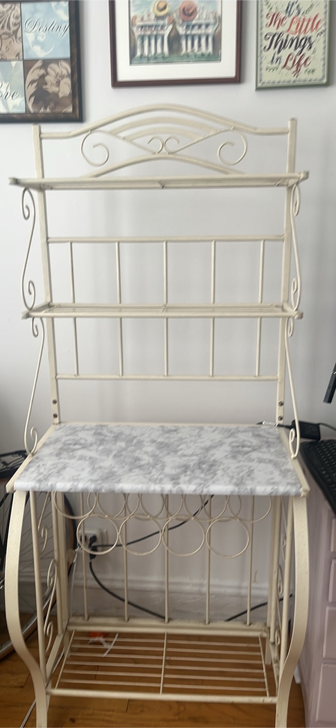 Cream Colored Metal Shelf - photo 2