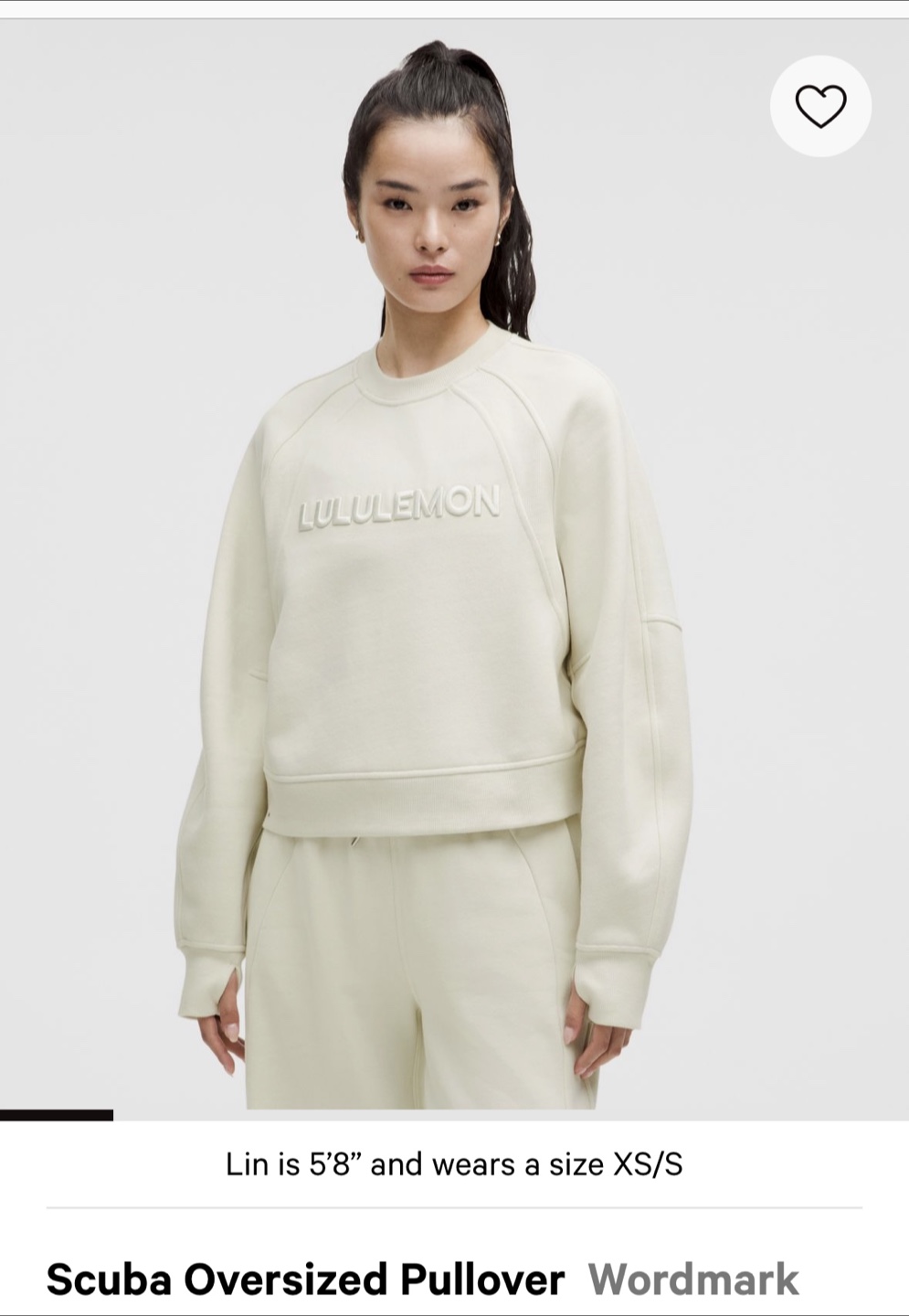 Lululemon Scuba Oversized Pullover - Off-White
