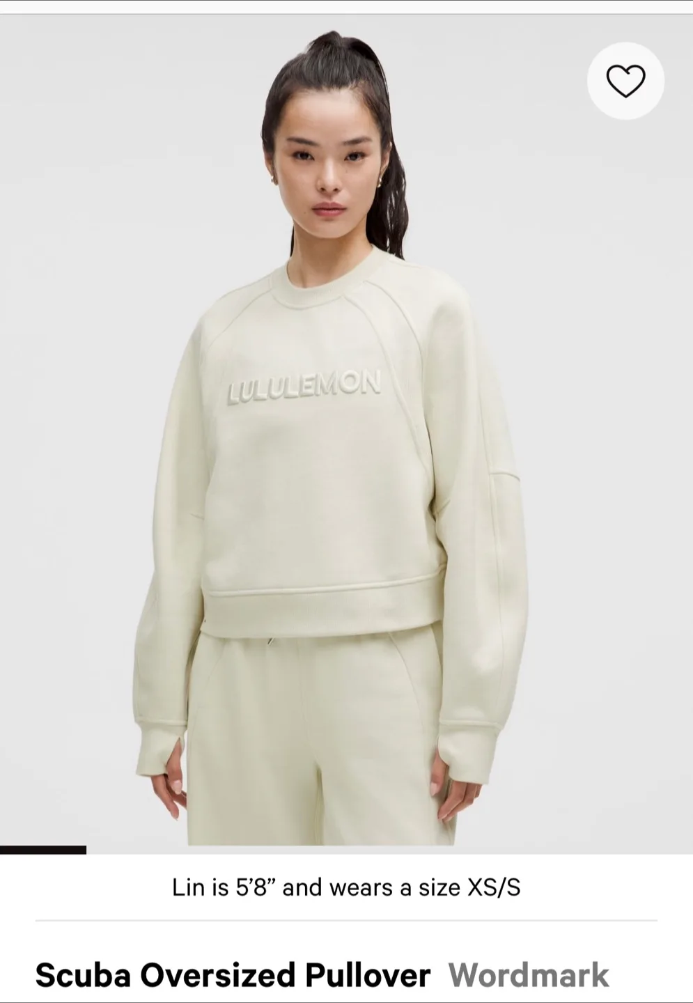 Lululemon Scuba Oversized Pullover - Off-White thumbnail