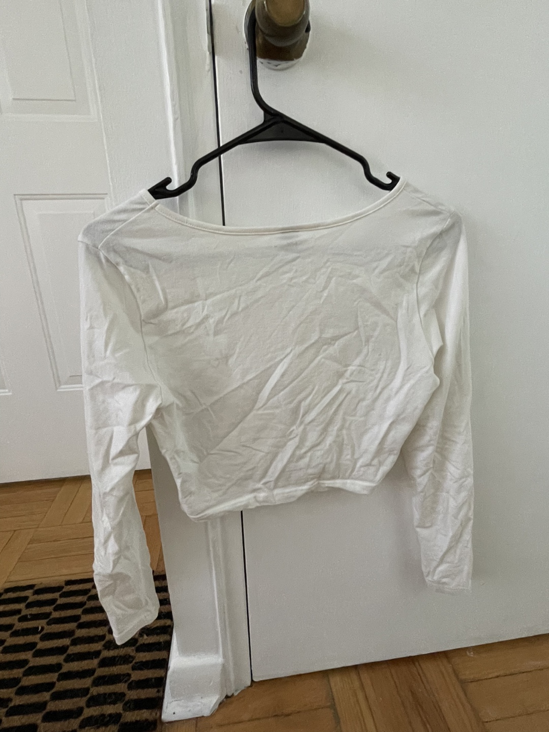 Shein White Long Sleeve Crop Top - photo 2
