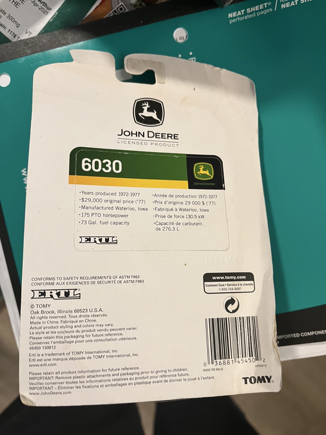 John Deere ERTL 6030 Toy Tractor - photo 2
