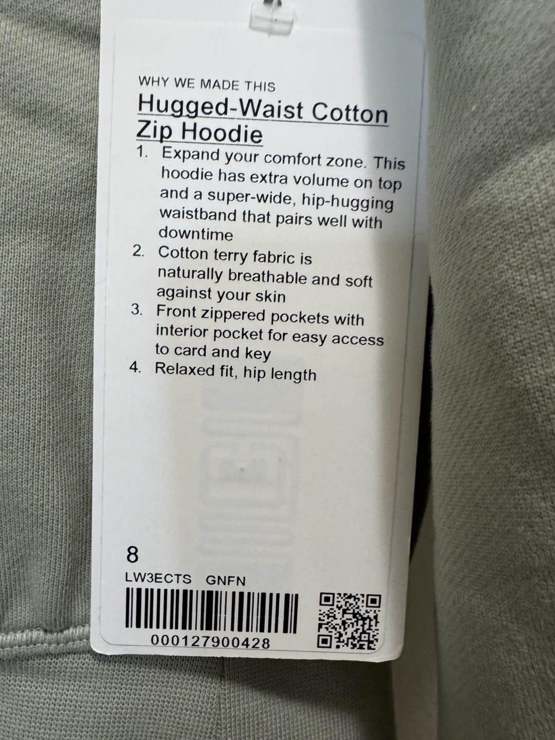 Lululemon Hugged-Waist Cotton Zip Hoodie - Size 8 - photo 2