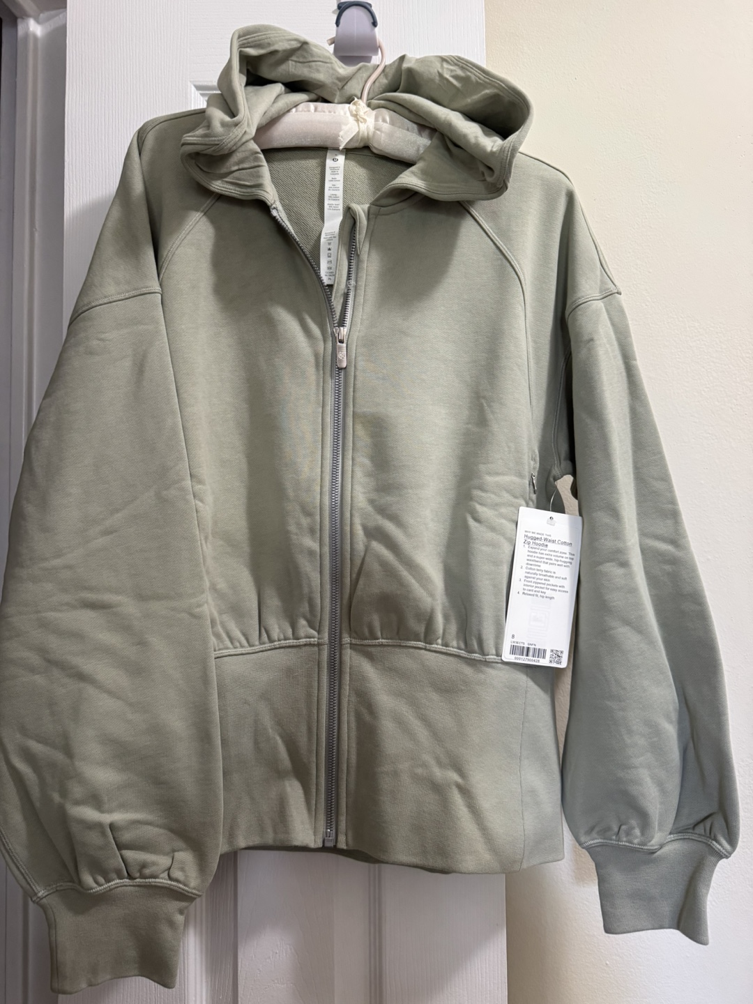 Lululemon Hugged-Waist Cotton Zip Hoodie - Size 8
