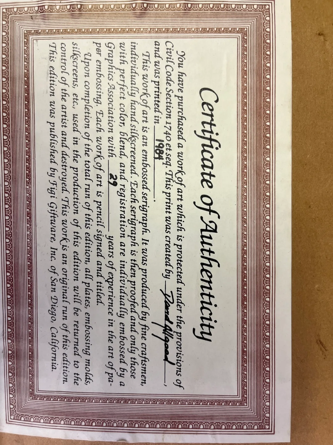 Framed Floral embossed limited edition art image indicator(6)