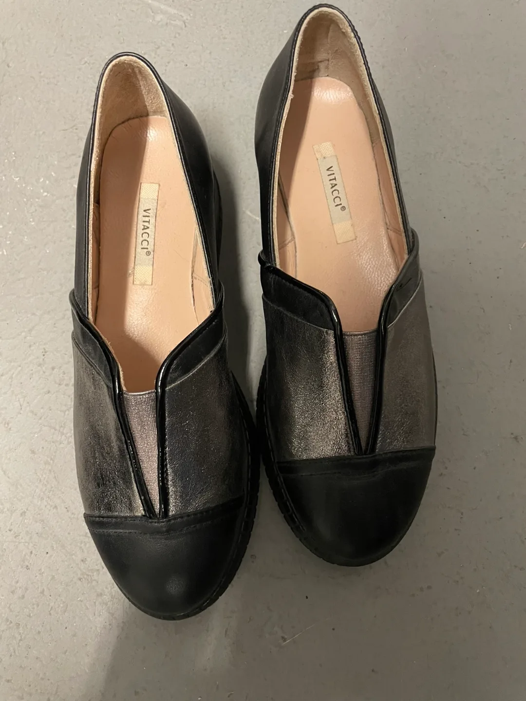 VITACCI Black and Silver Loafers thumbnail