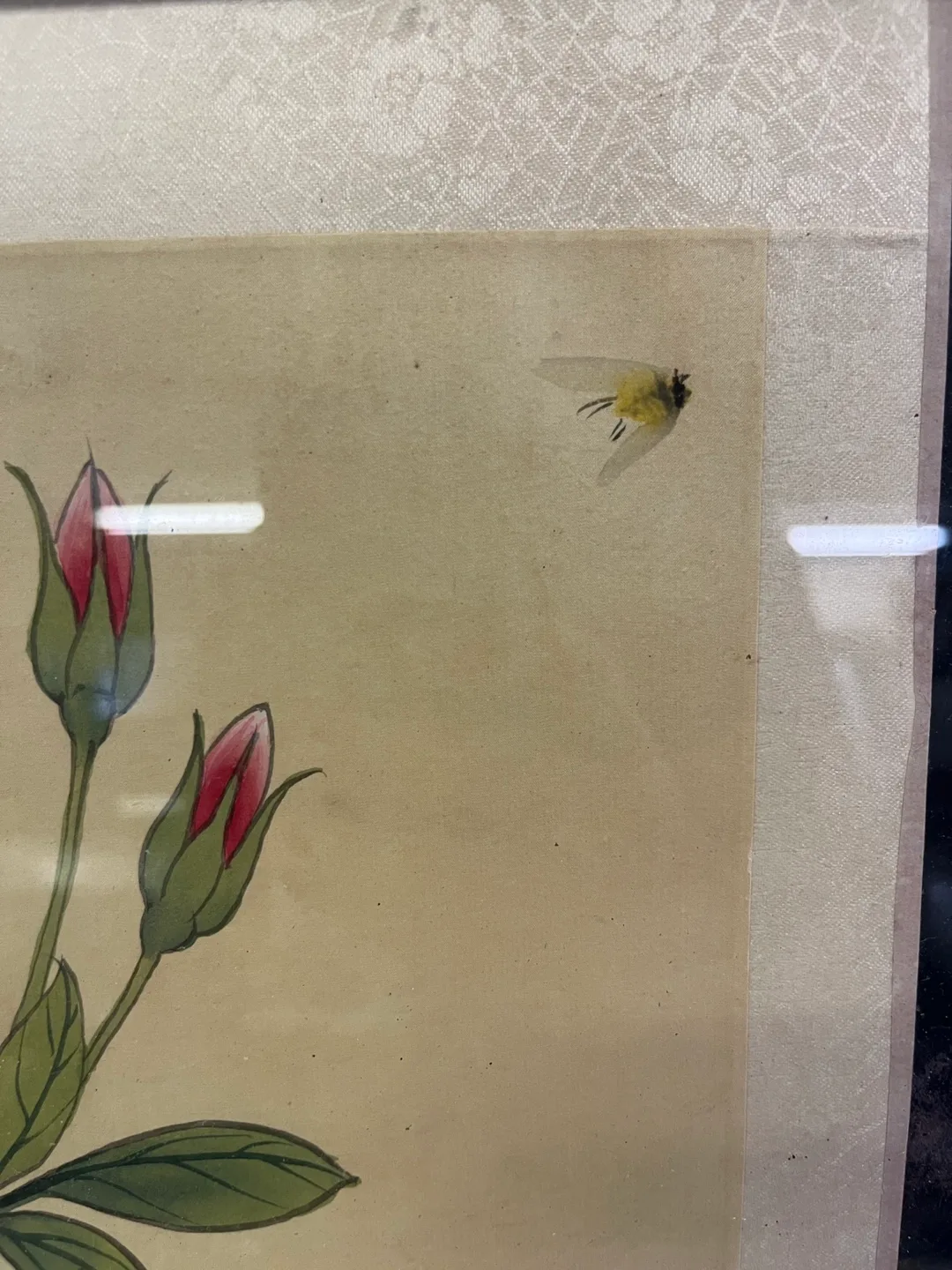 22x17 Vintage Floral silk print Framed image indicator(2)