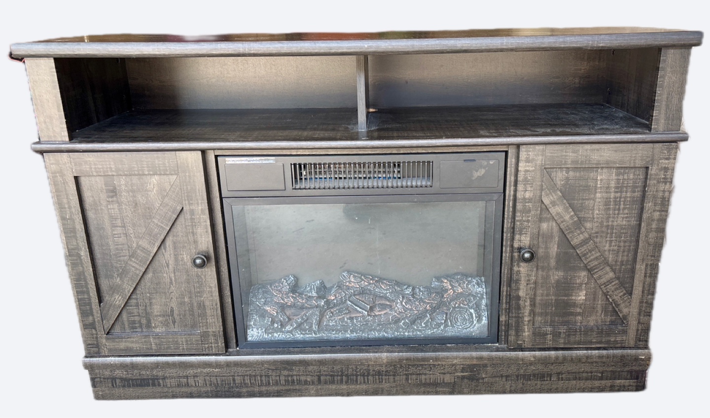 Wooden Fireplace Entertainment Center