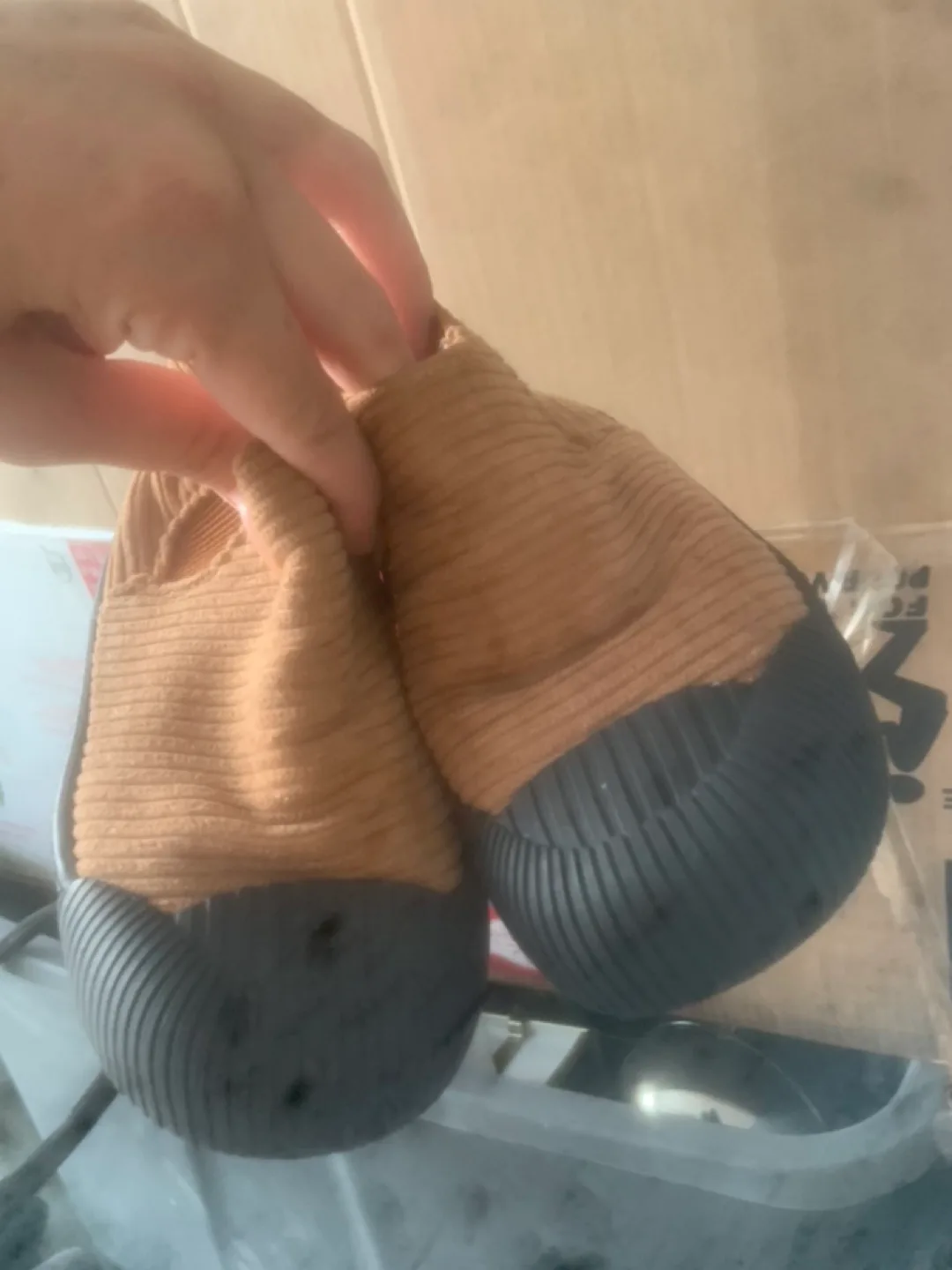 Brown Corduroy Slip-On Shoes thumbnail