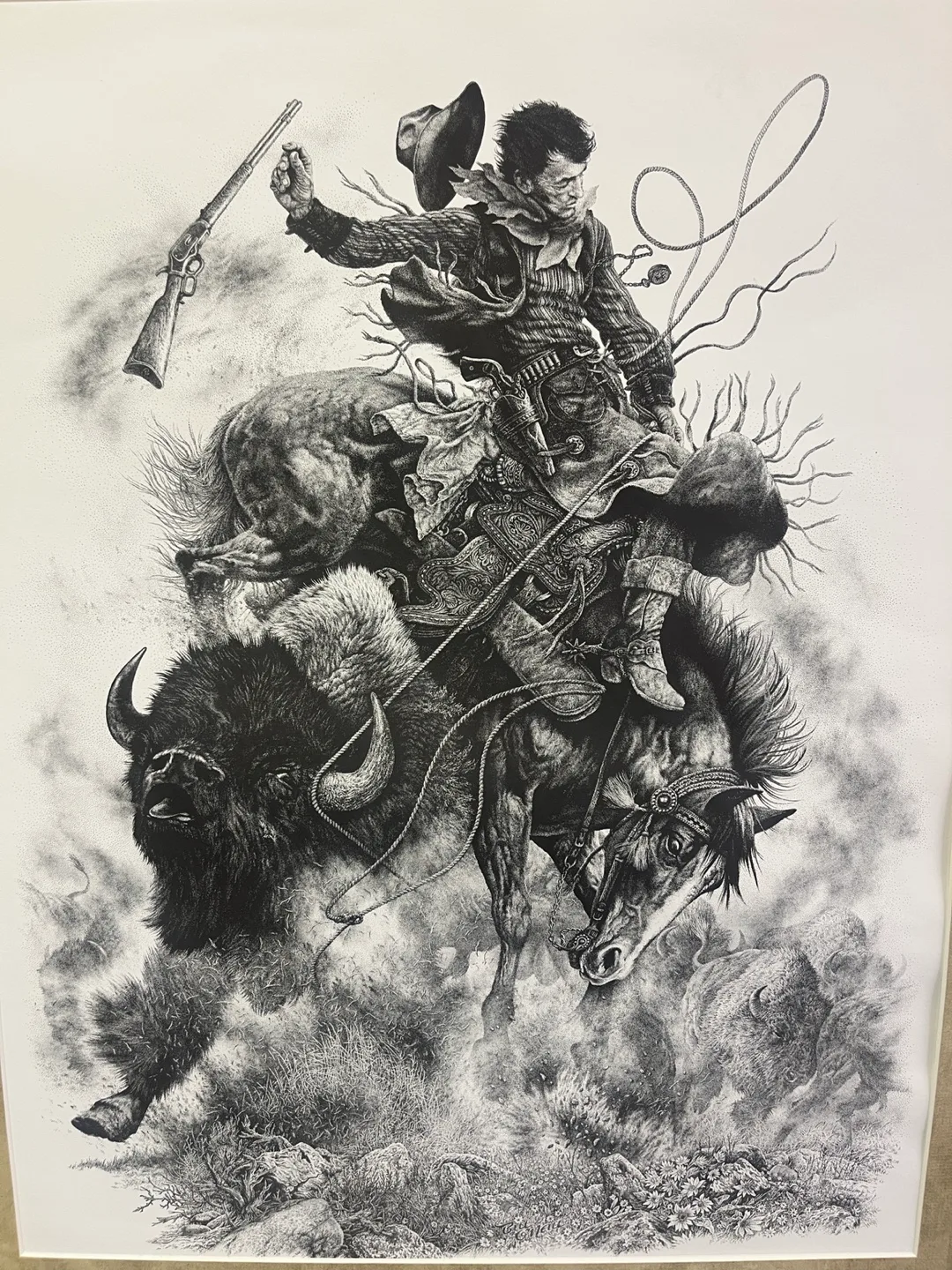 29x24 Western Lithograph framed image indicator(4)