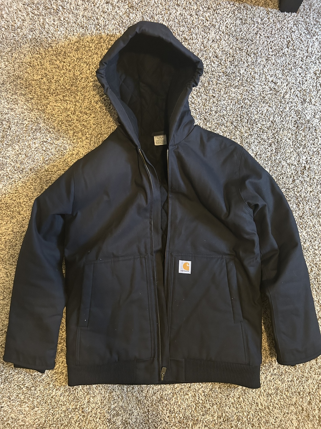 Carhartt Black Hooded Jacket XL