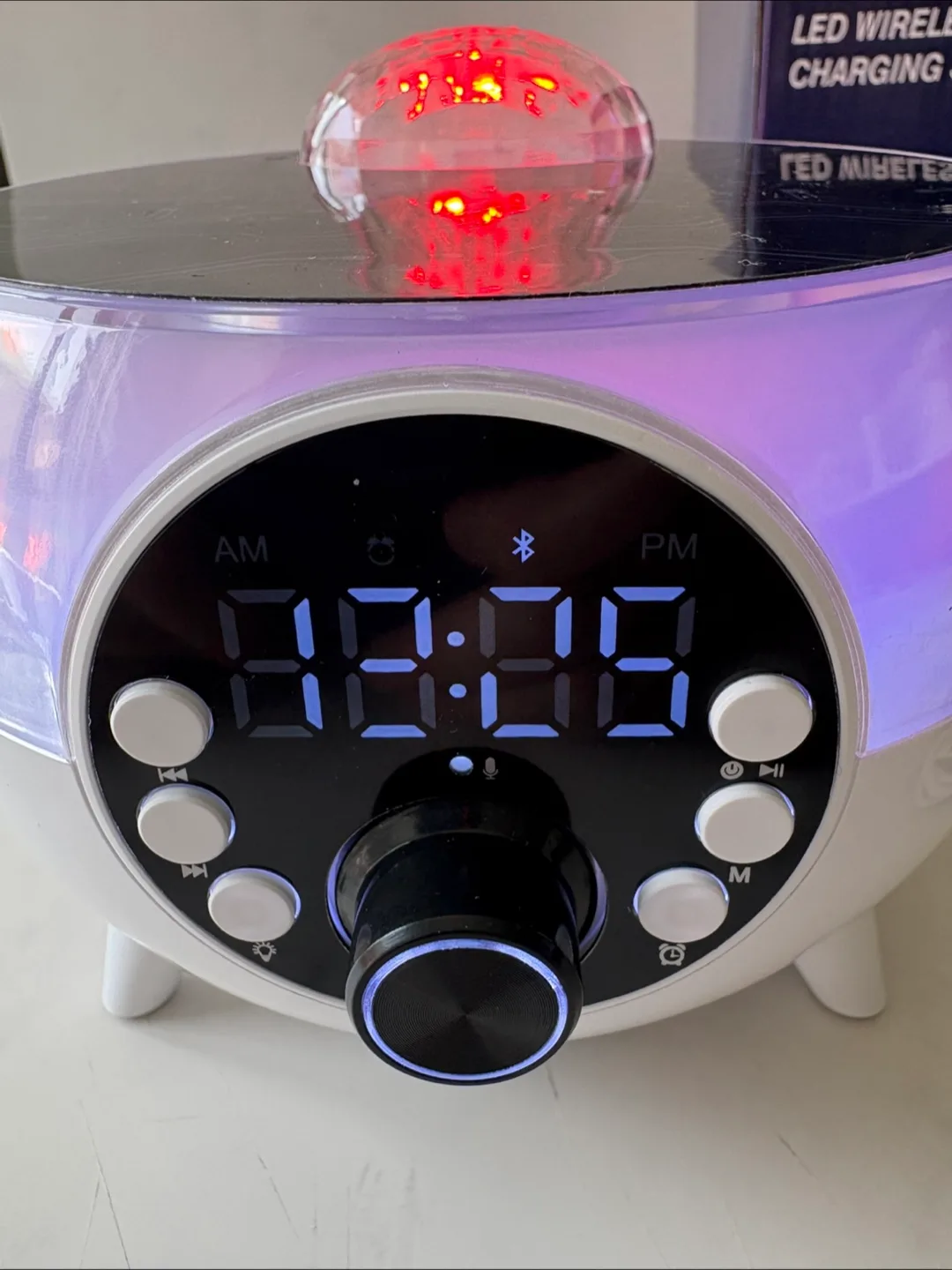 LED Bluetooth Speaker with Wireless Charging and Night Light image indicator(2)