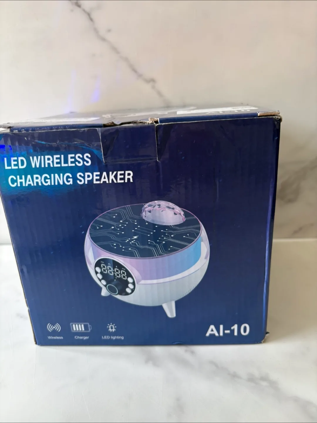 LED Bluetooth Speaker with Wireless Charging and Night Light image indicator(3)