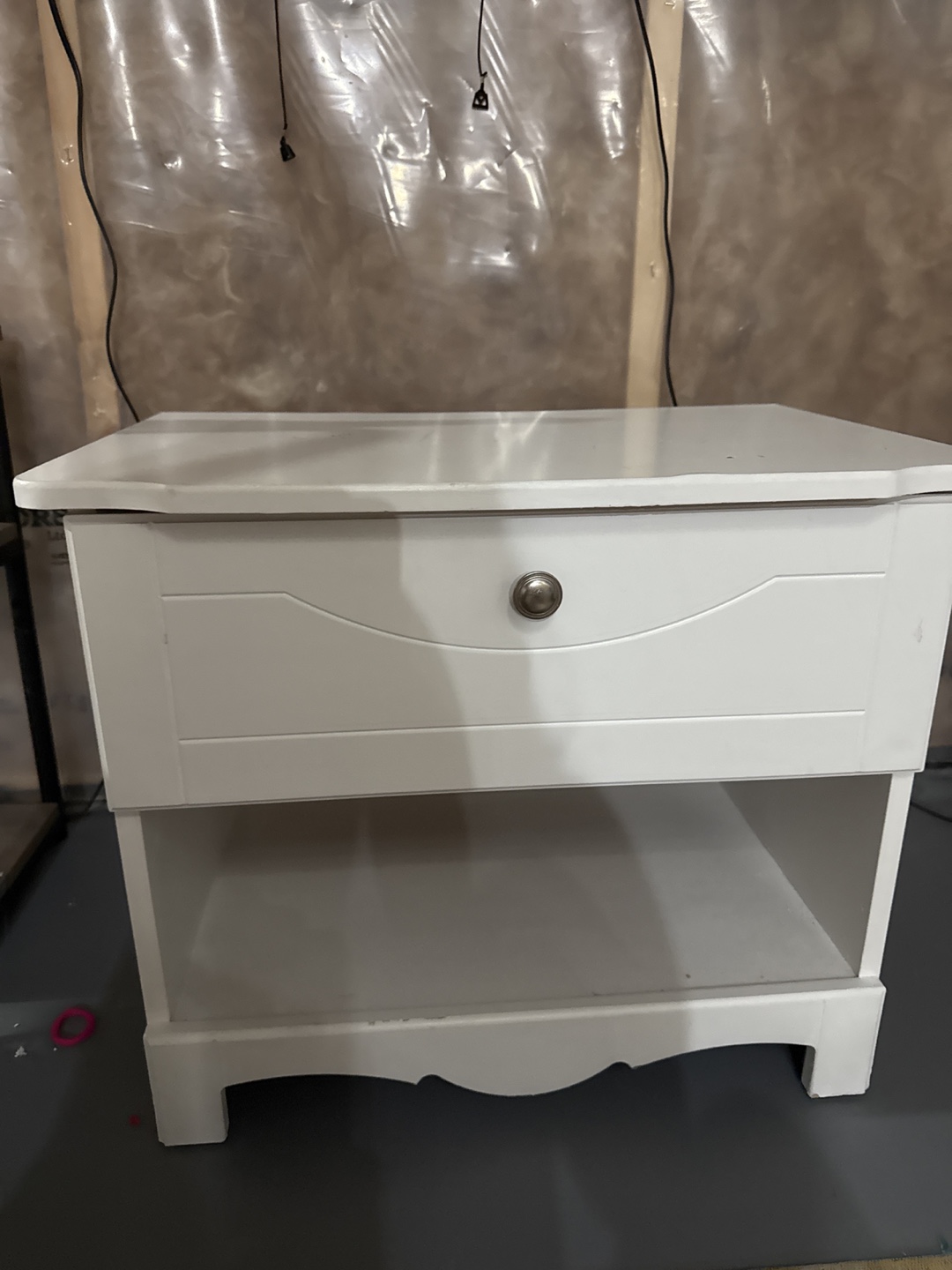 White Nightstand with Drawer