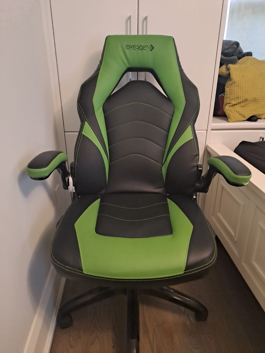 Gaming Chair, Black and Green