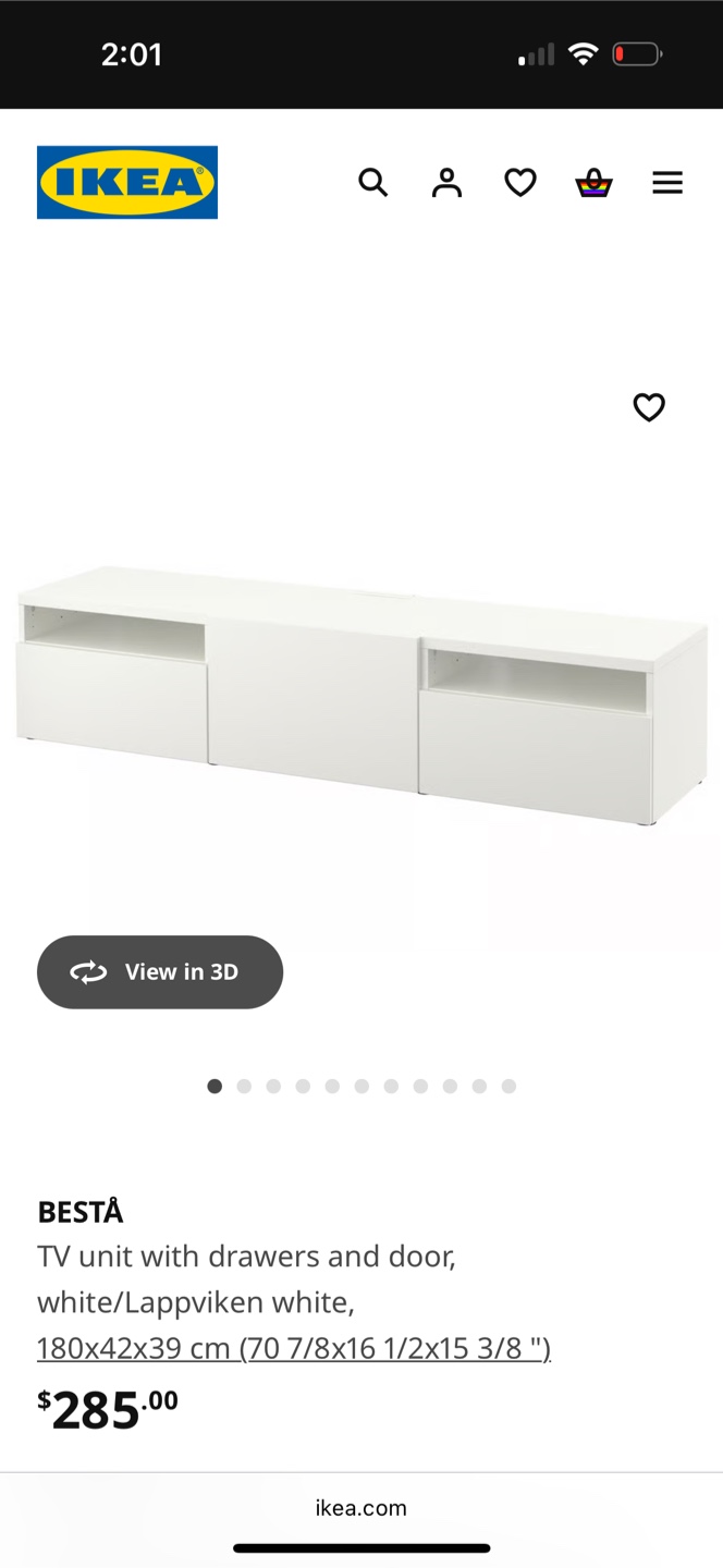 White TV Stand with Drawers