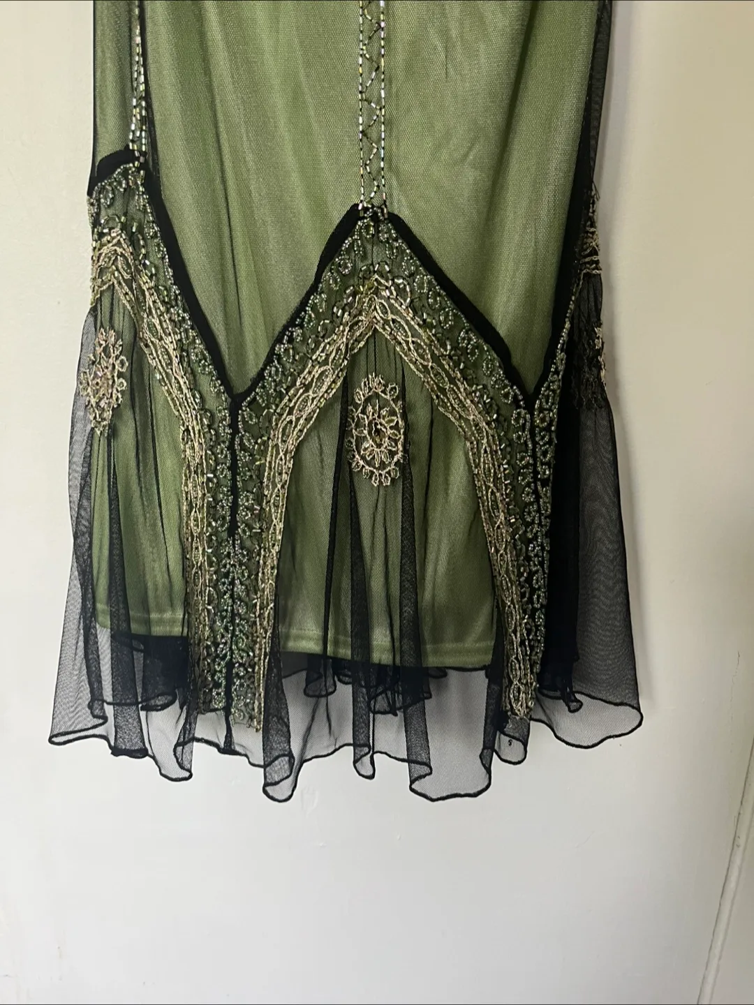 MARINA Beaded Green Dress image indicator(3)