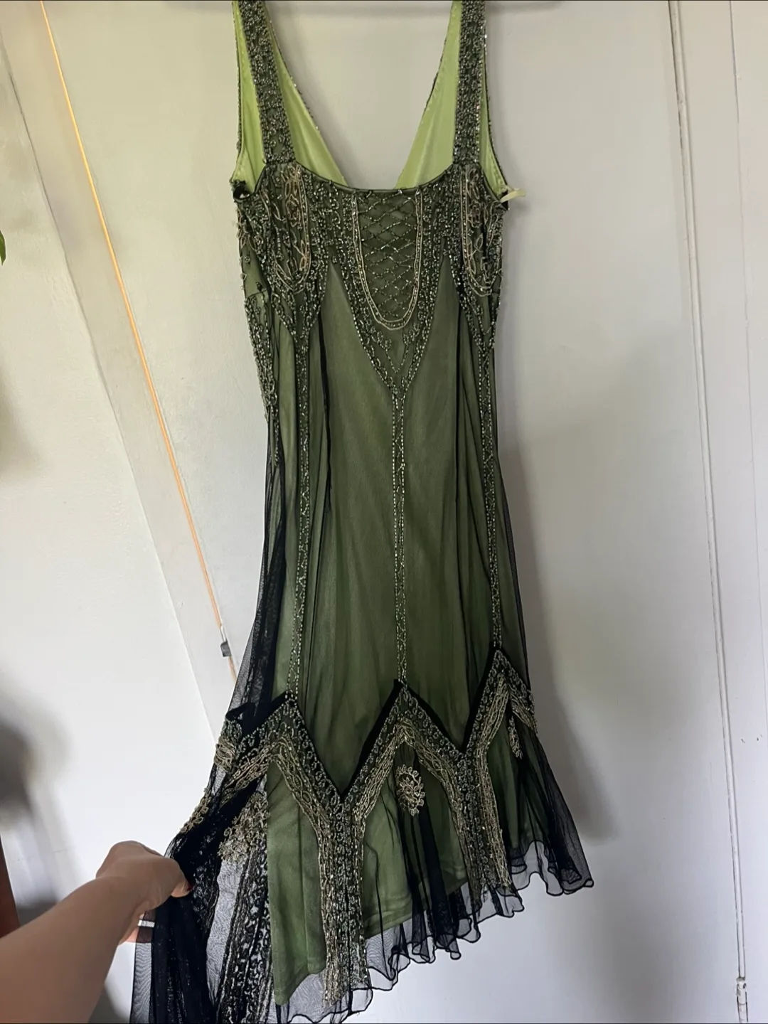 MARINA Beaded Green Dress image indicator(7)