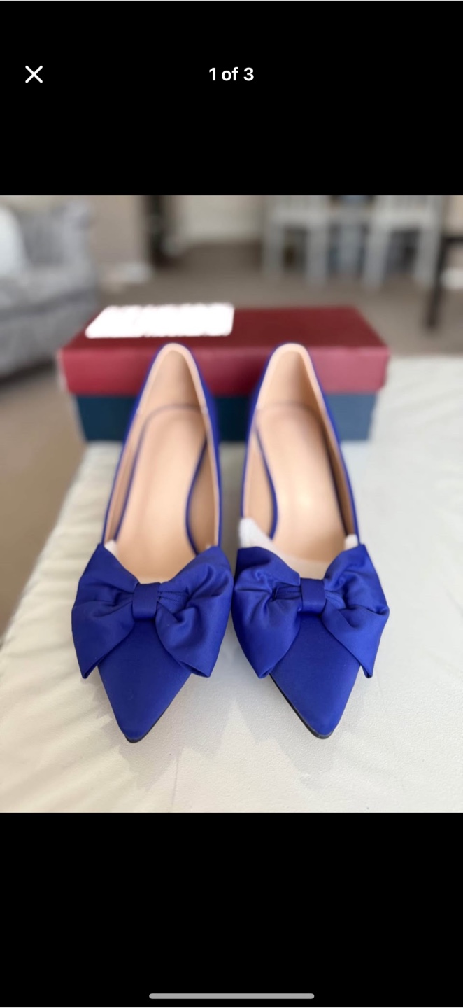 Royal Blue Mid-Heel Stiletto Pumps – Size US 8