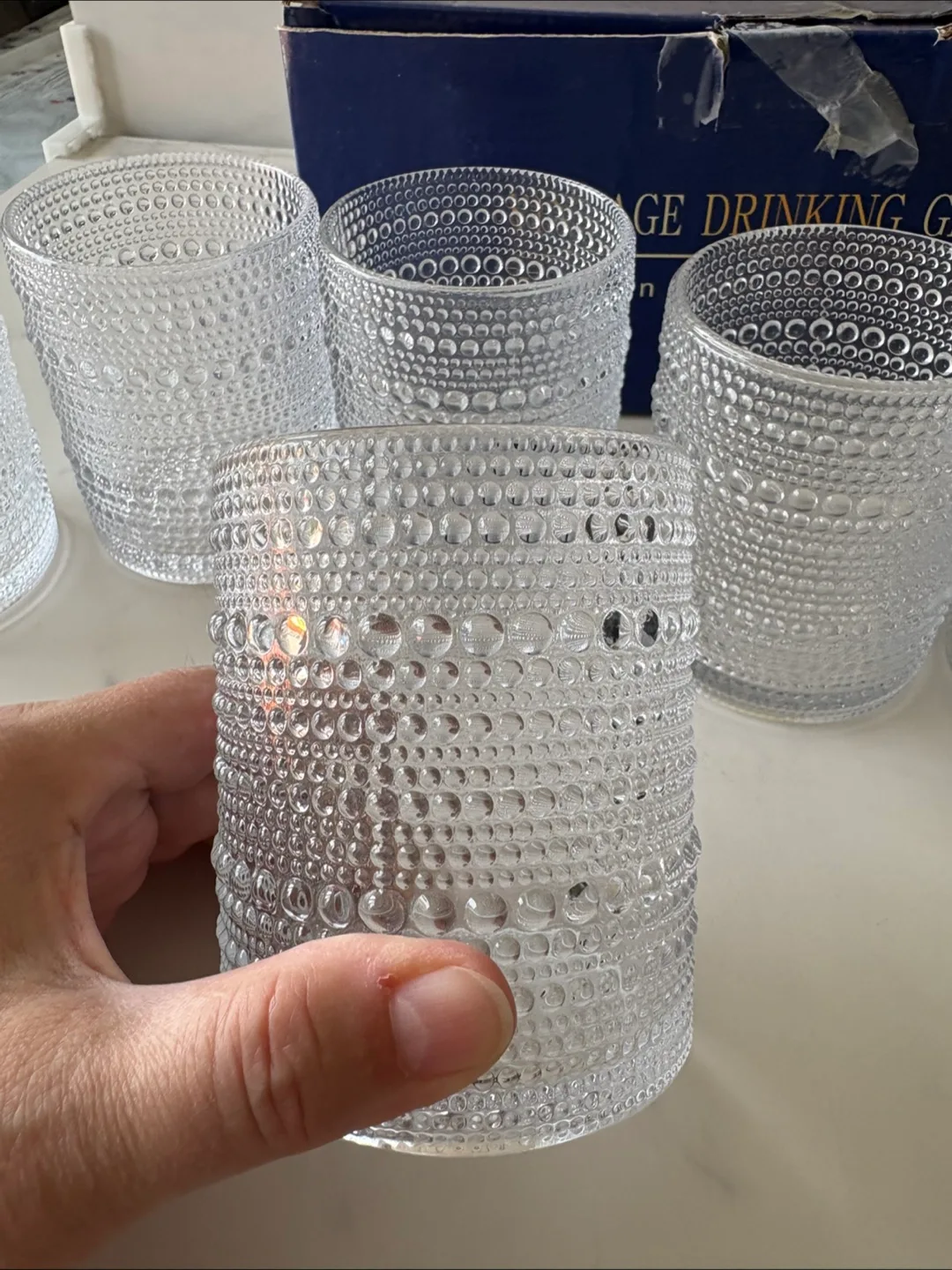 Set of 6 Vintage Textured Glasses – 12 oz / 350 ml thumbnail