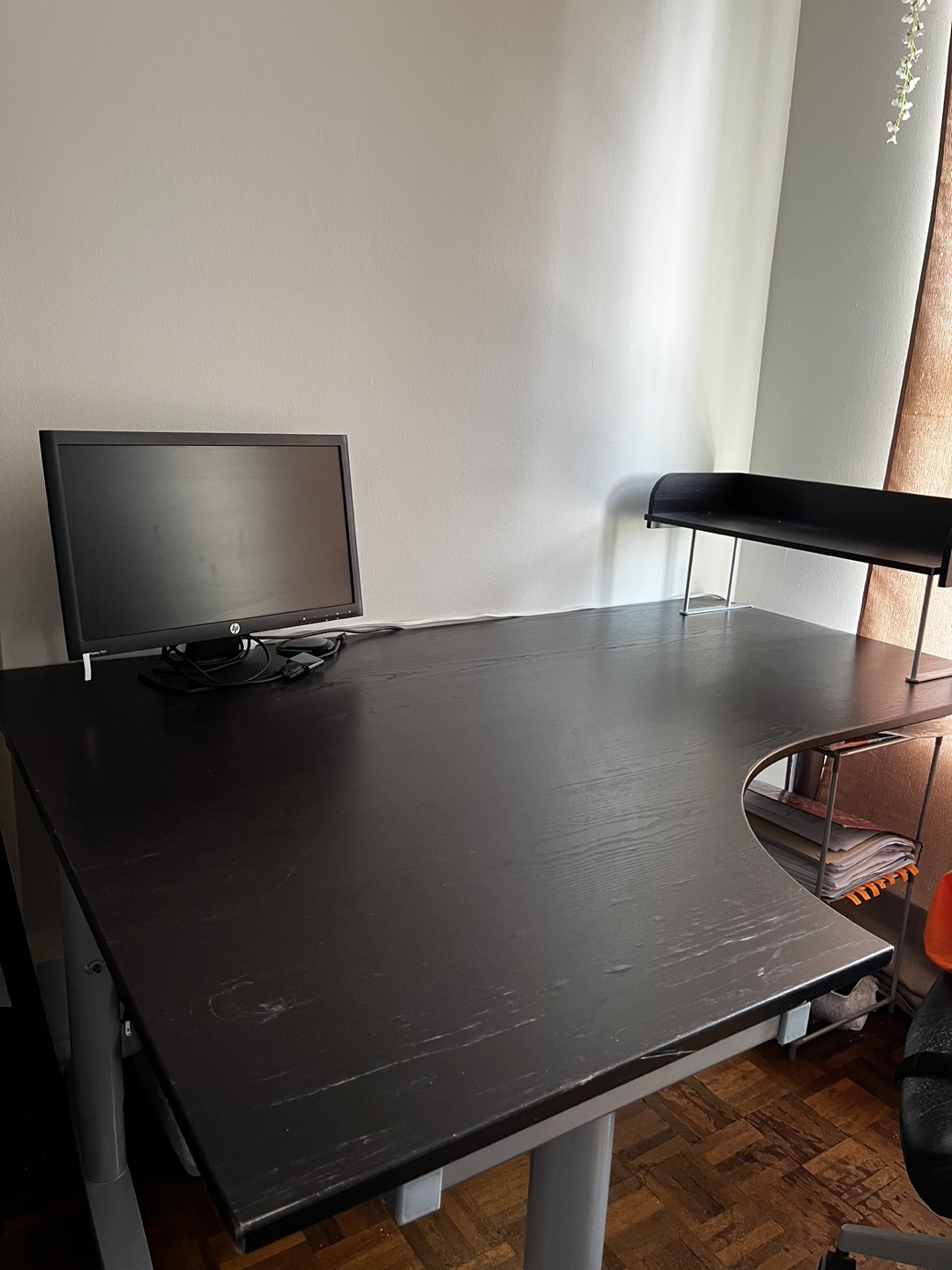 Black L-Shaped Desk & Shelving - photo 2
