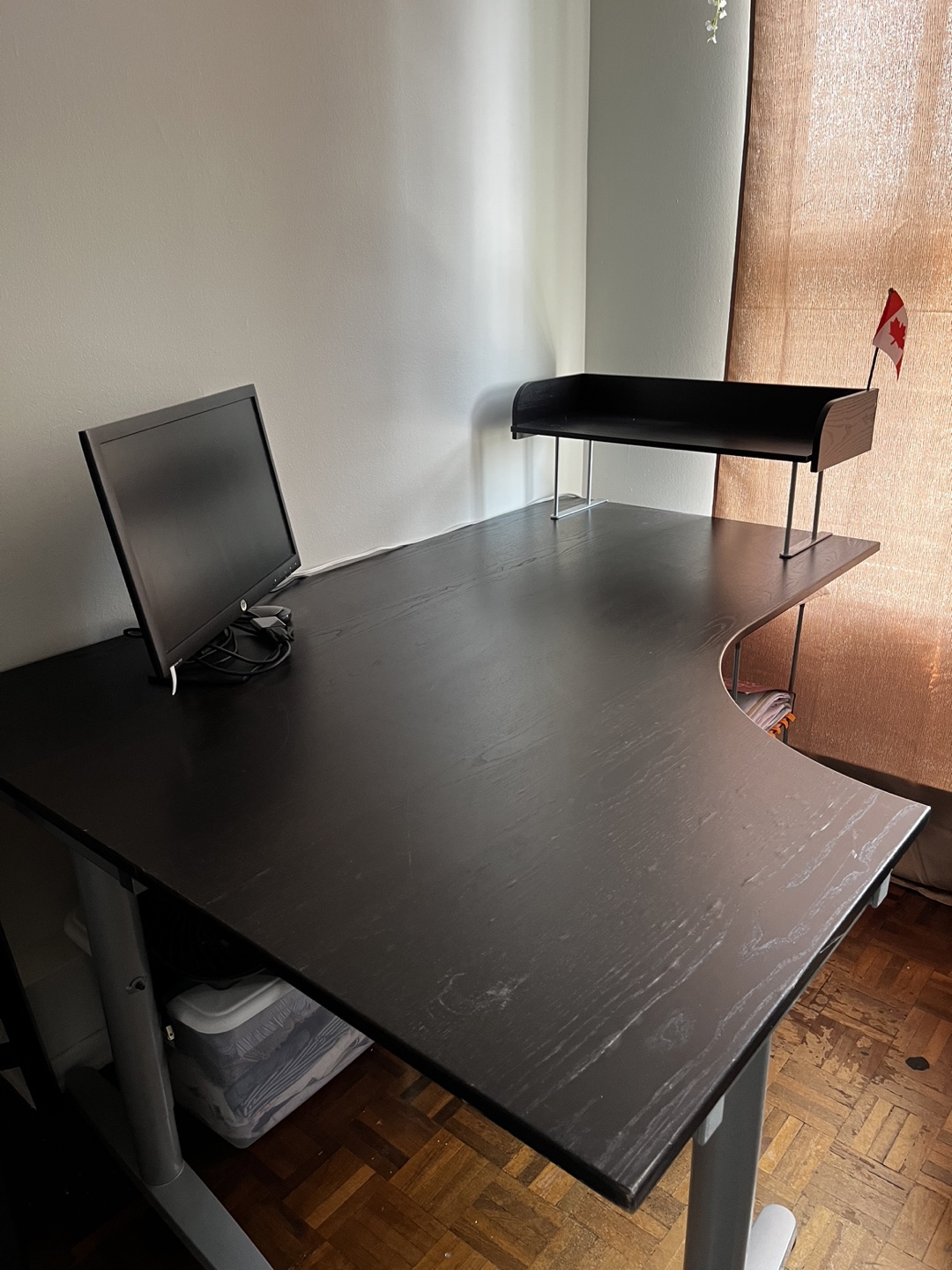 Black L-Shaped Desk & Shelving