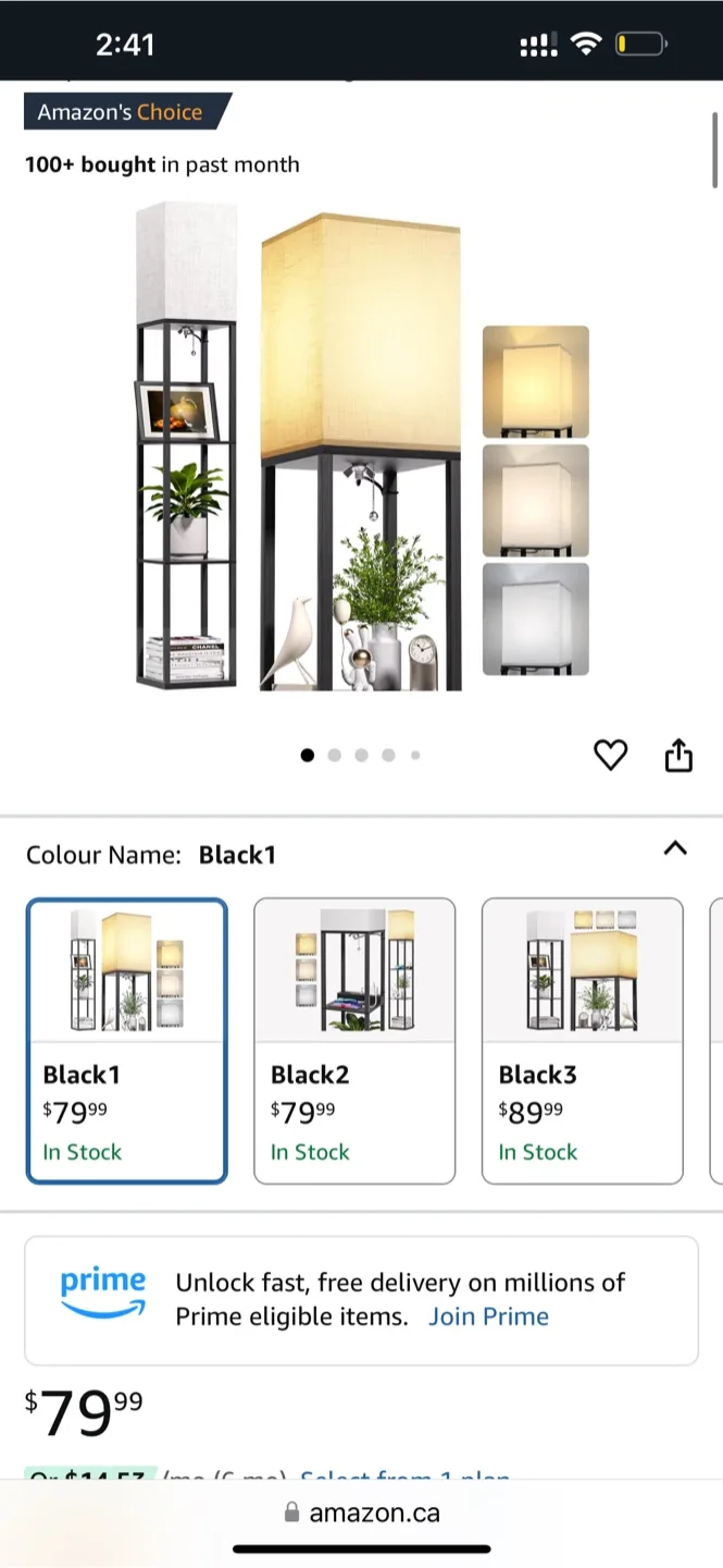Floor Lamp with Shelves image indicator(8)