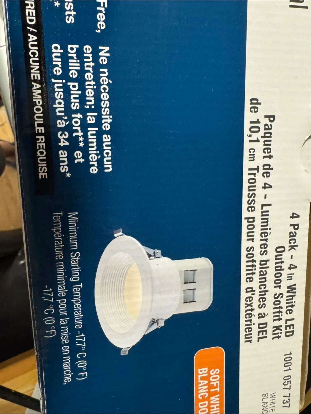 Commercial Electric 4 in. White LED Outdoor Soffit Kit - 4 Pack image indicator(3)