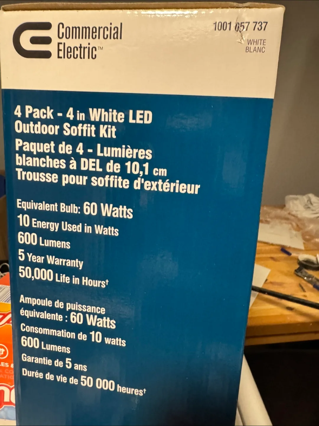 Commercial Electric 4 in. White LED Outdoor Soffit Kit - 4 Pack image indicator(2)