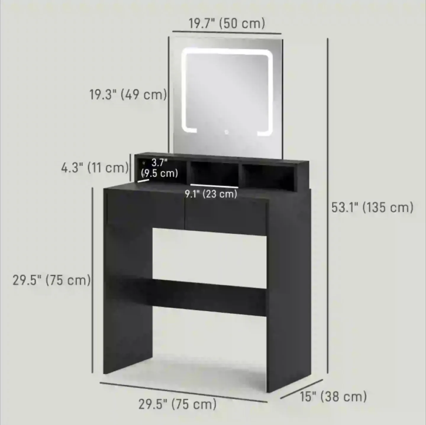 MAKEUP VANITY DESK WITH MIRROR & LED LIGHTS thumbnail