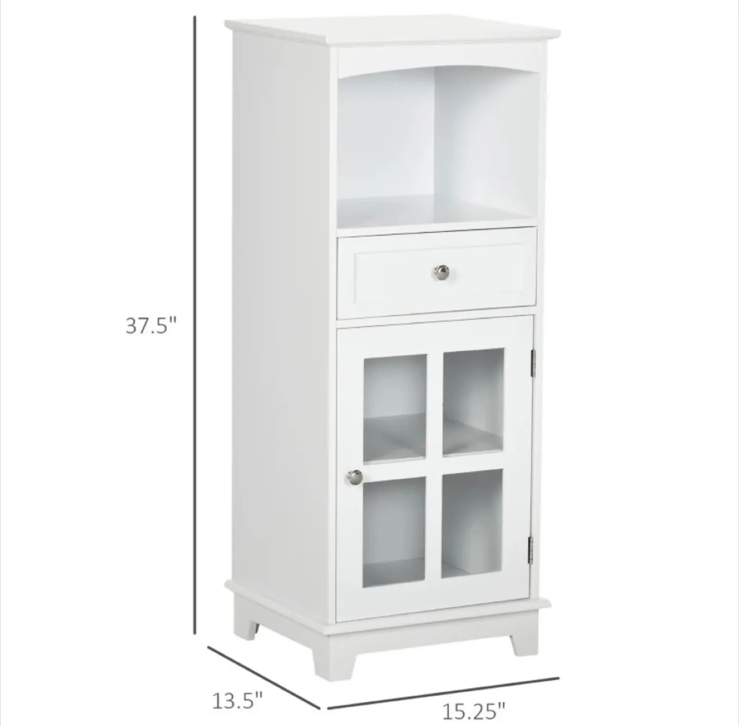 BATHROOM FLOOR CABINET WITH DRAWER & GLASS CABINET thumbnail