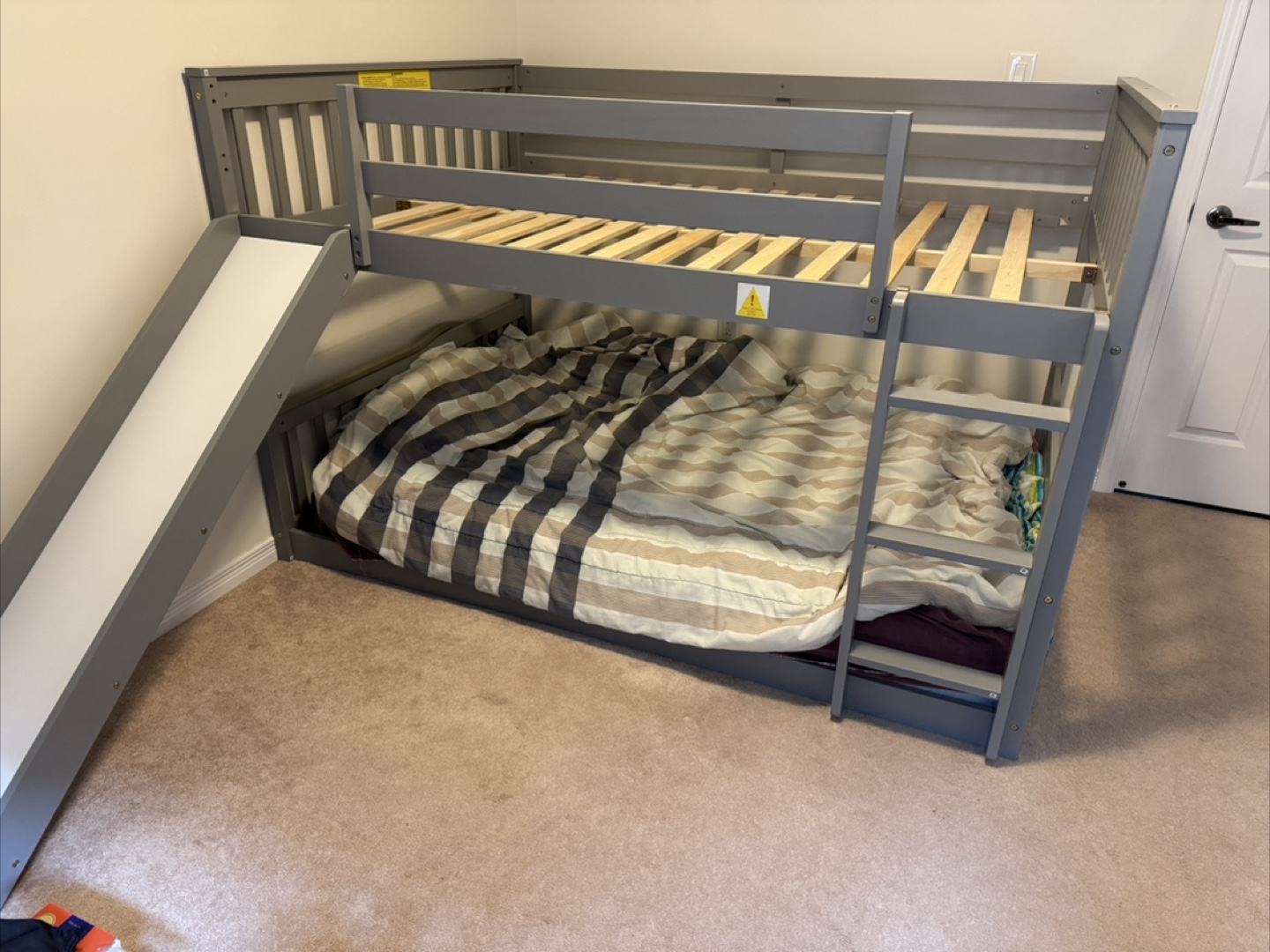 Grey Bunk Bed with Slide