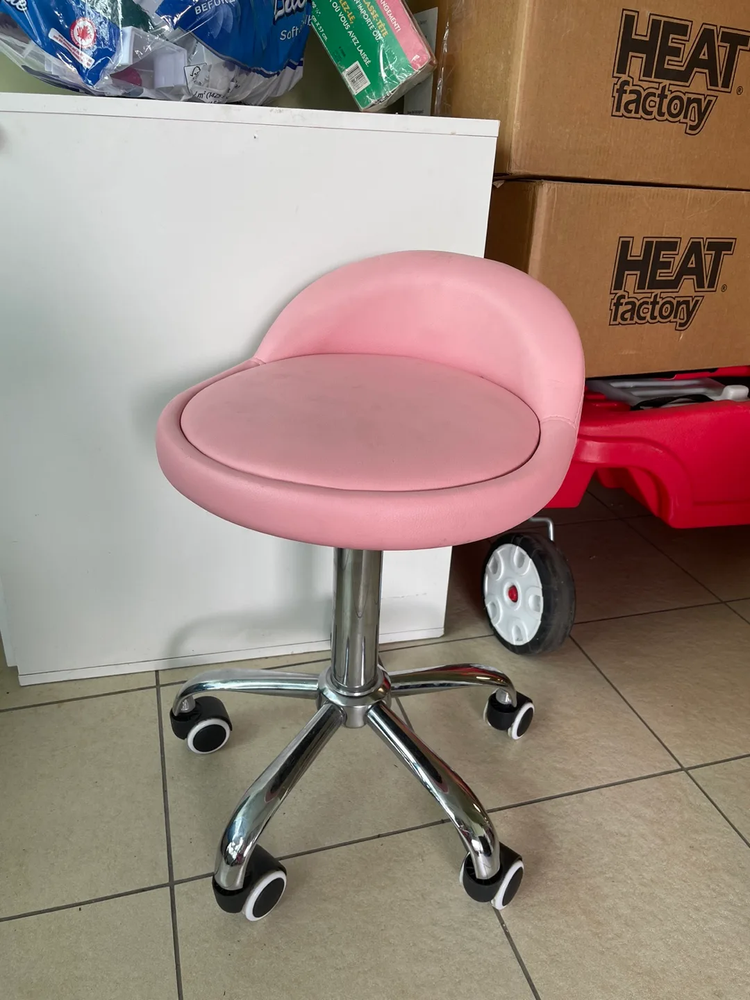 Pink Rolling Stool thumbnail