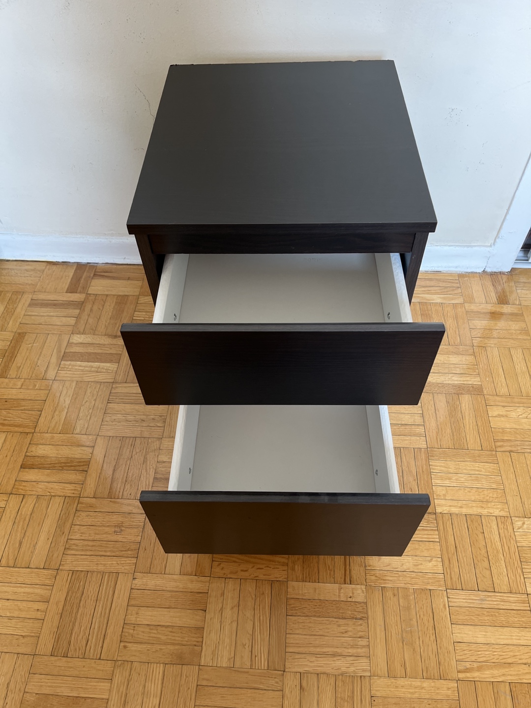 Dark Brown 2-Drawer Nightstand