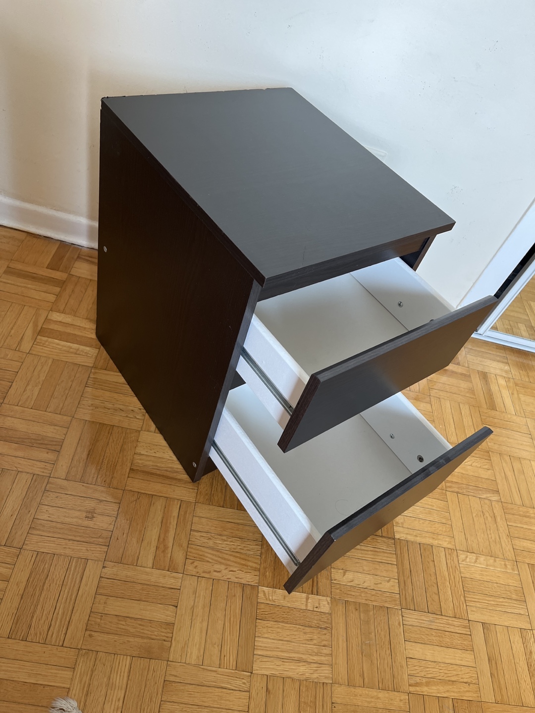 Dark Brown 2-Drawer Nightstand - photo 2