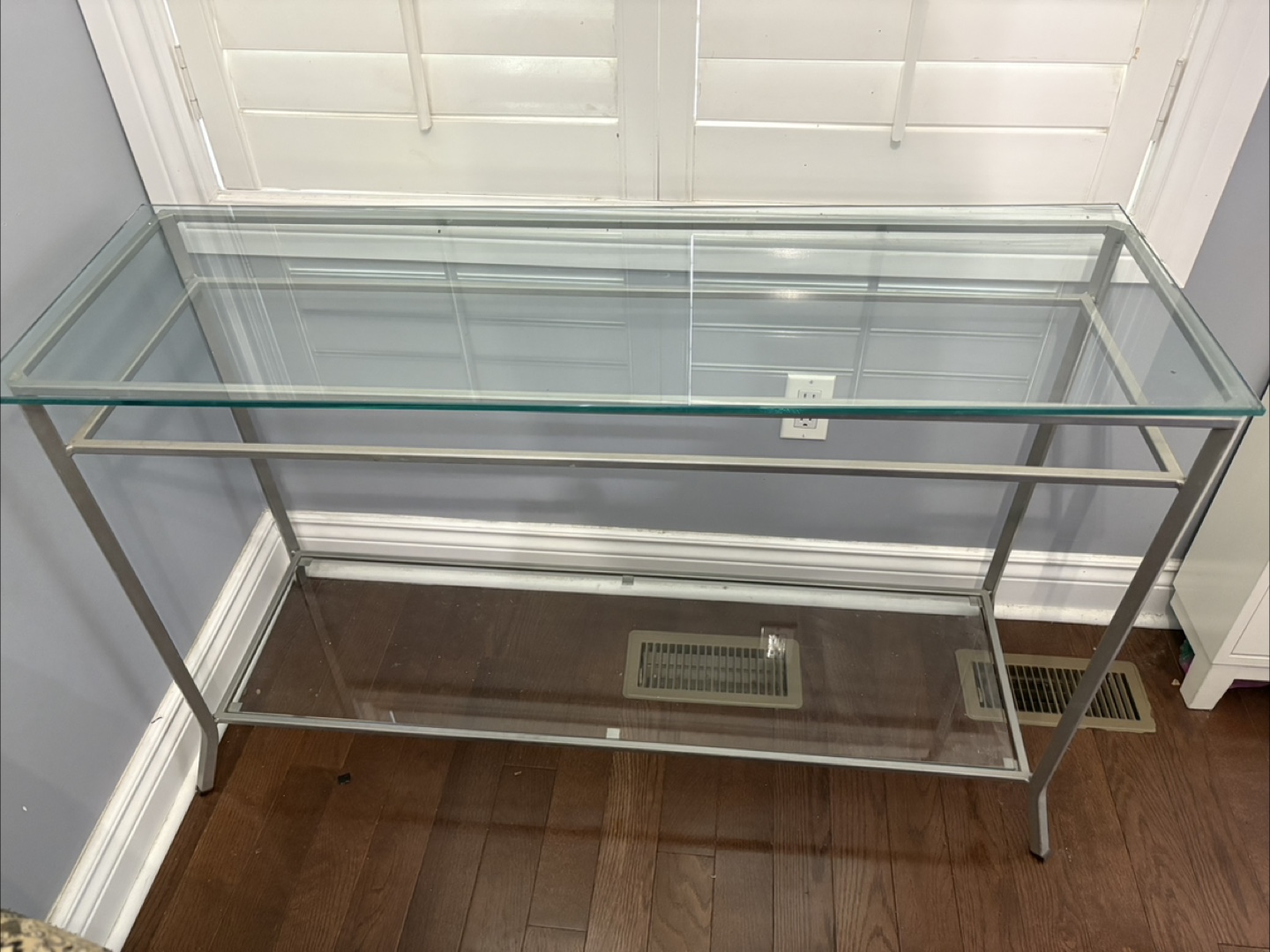Glass Top Console Table