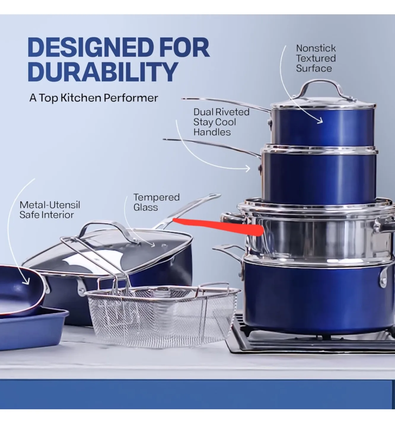 Cookware Set – Brand New, 10 Pc Non-Stick by Granitestone image indicator(10)