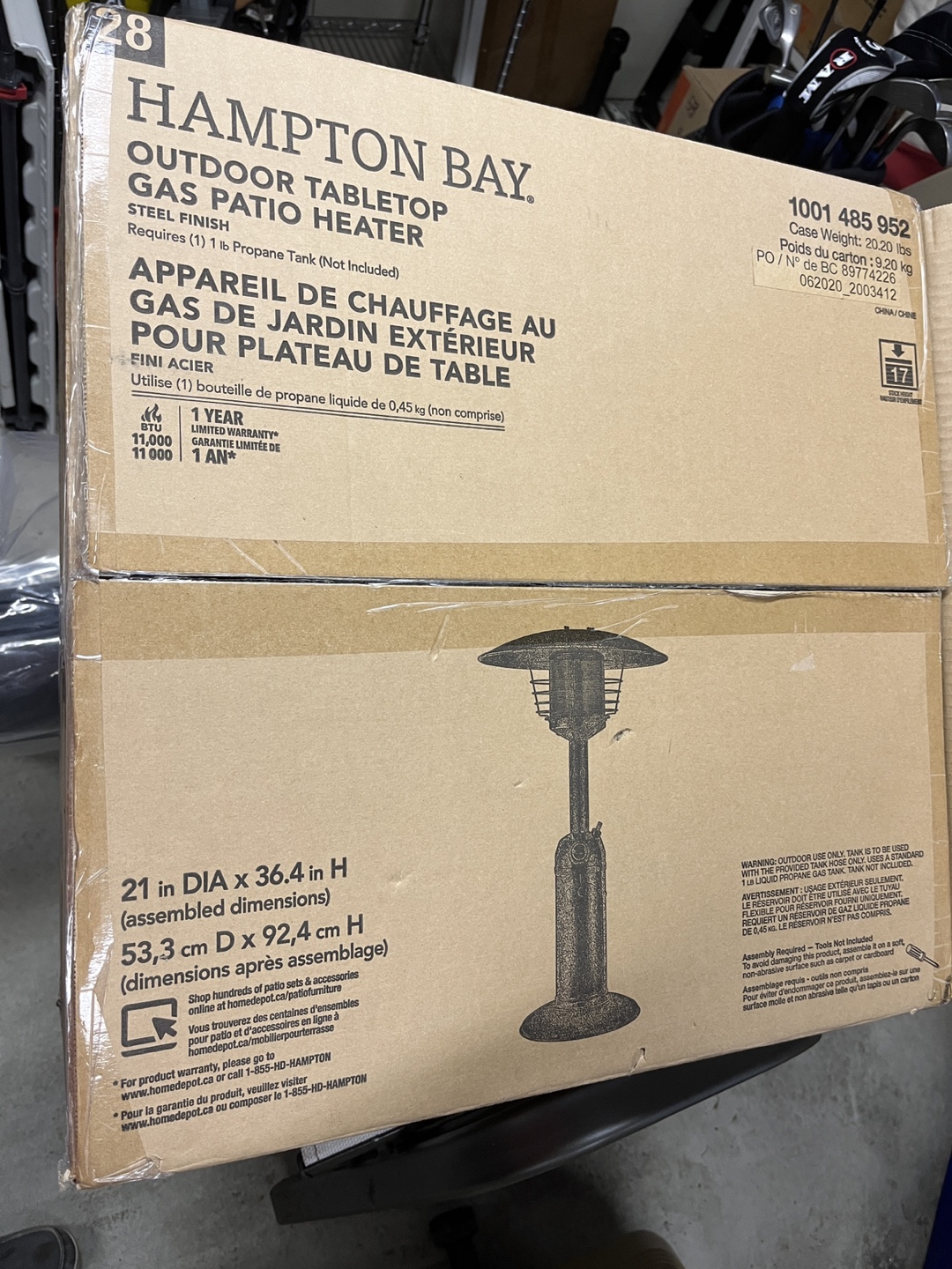 Hampton Bay Outdoor Tabletop Gas Patio Heater - photo 3