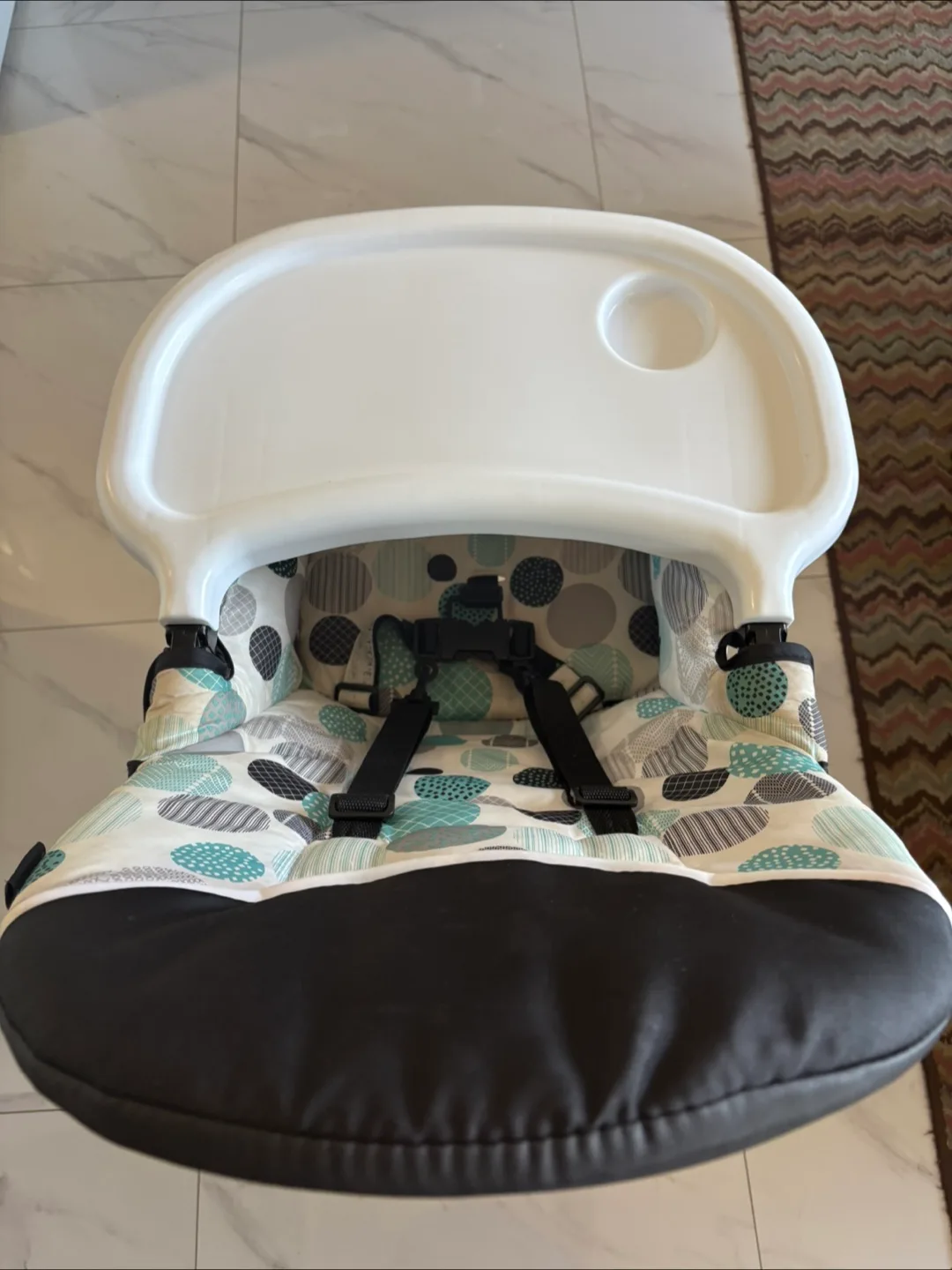 Baby Trend Foldable High Chair - Teal and Grey Pattern image indicator(4)
