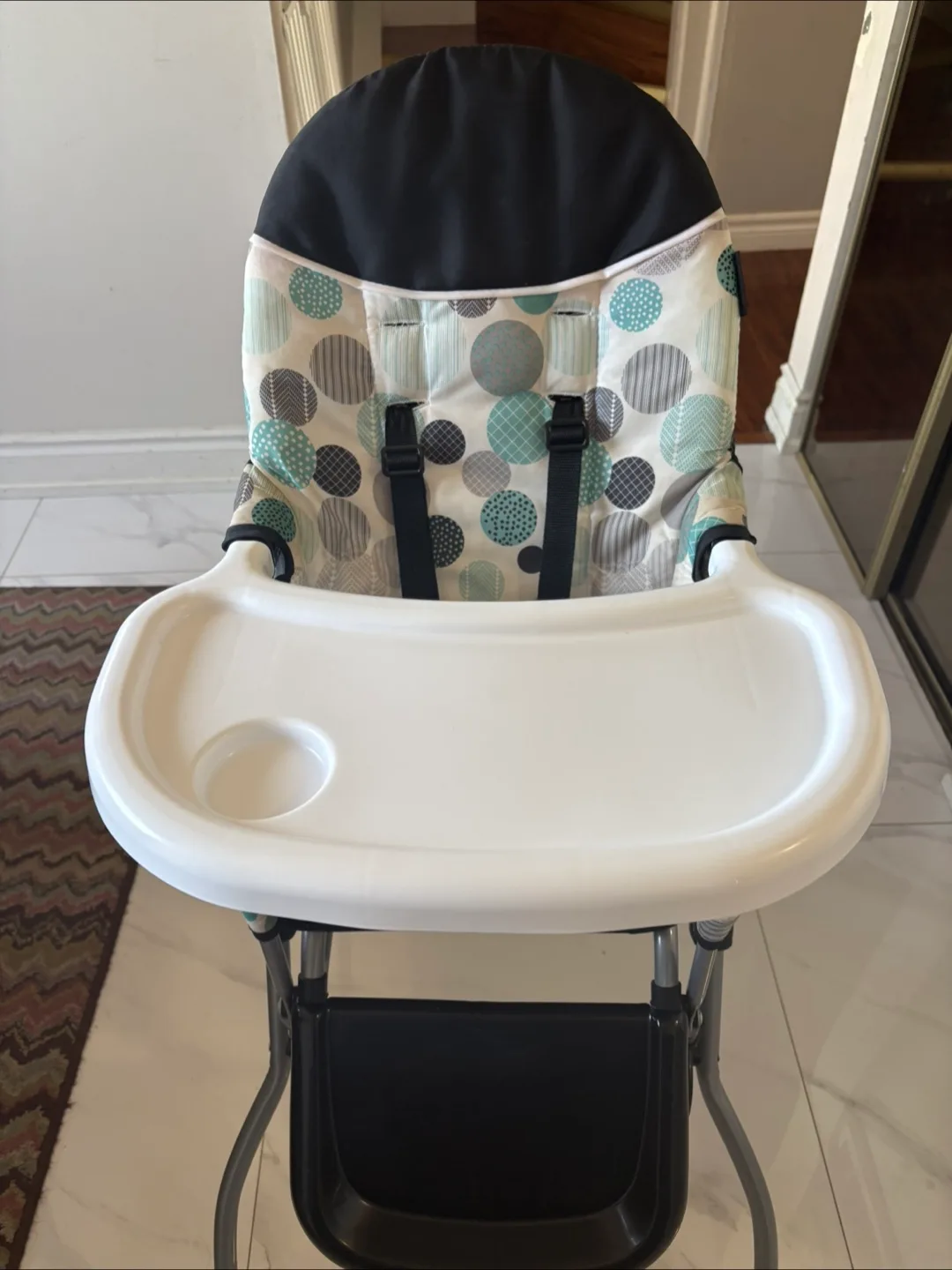 Baby Trend Foldable High Chair - Teal and Grey Pattern image indicator(3)
