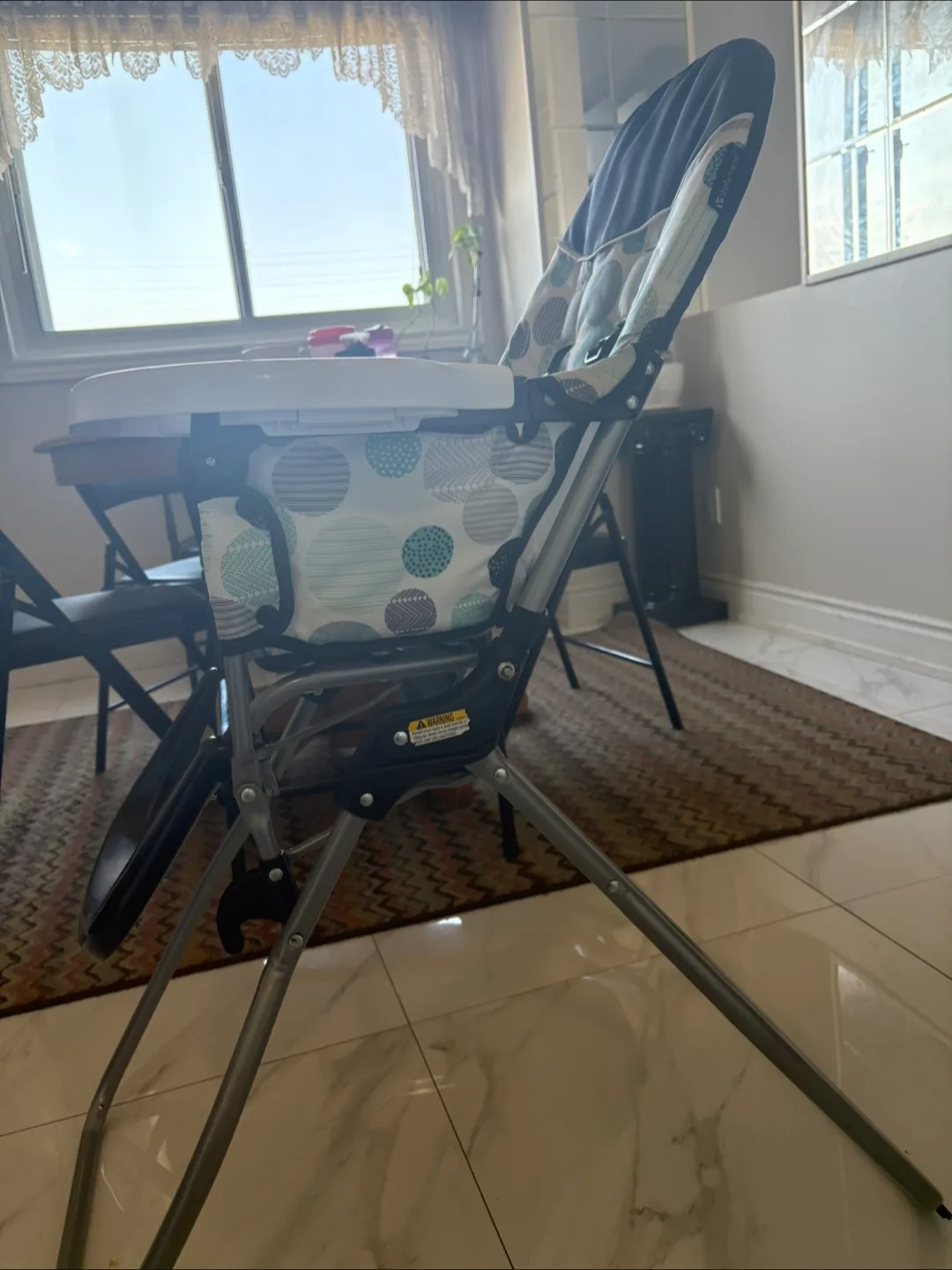 Baby Trend Foldable High Chair - Teal and Grey Pattern image indicator(9)