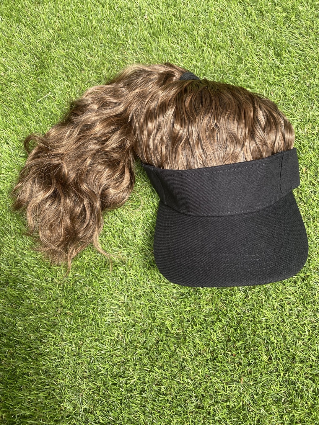 New ! Black Visor with Curly Hair - photo 2