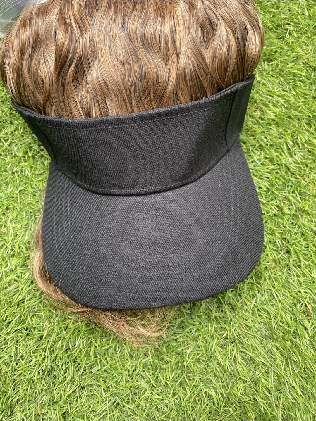 New ! Black Visor with Curly Hair