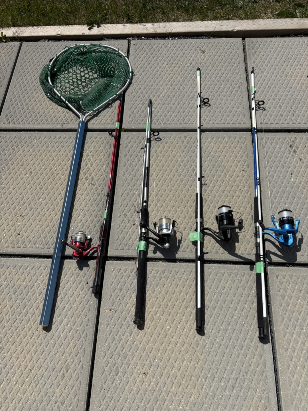 Fishing Rods, Net, Tackle Box