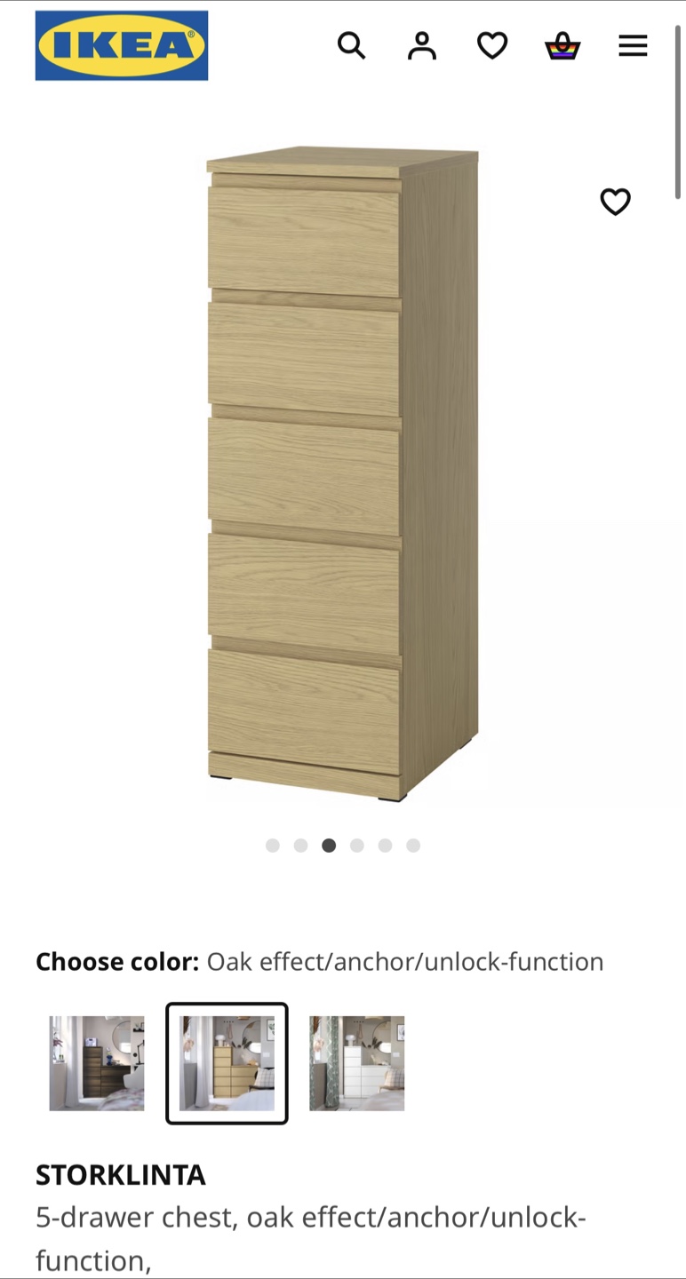 IKEA Storklinta 5-Drawer Chest - photo 3